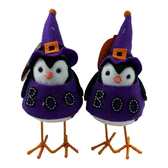 Halloween Tabletop Decor Featherly Friends Birds Witch Set Of 2 Boo Walgreens - Picture 1 of 9